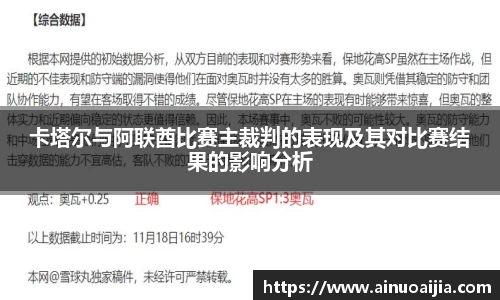 卡塔尔与阿联酋比赛主裁判的表现及其对比赛结果的影响分析