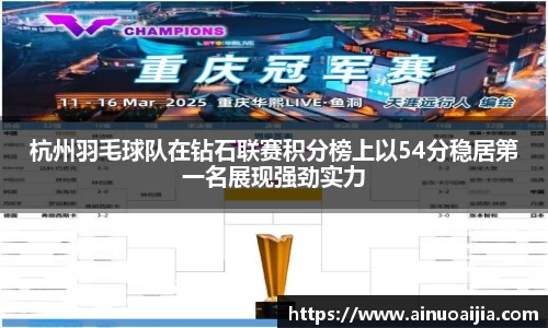 杭州羽毛球队在钻石联赛积分榜上以54分稳居第一名展现强劲实力